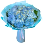 Букет из 11 синих гортензий